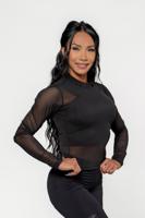 Nebbia Women's Mesh Long Sleeve Top Intense Sheer